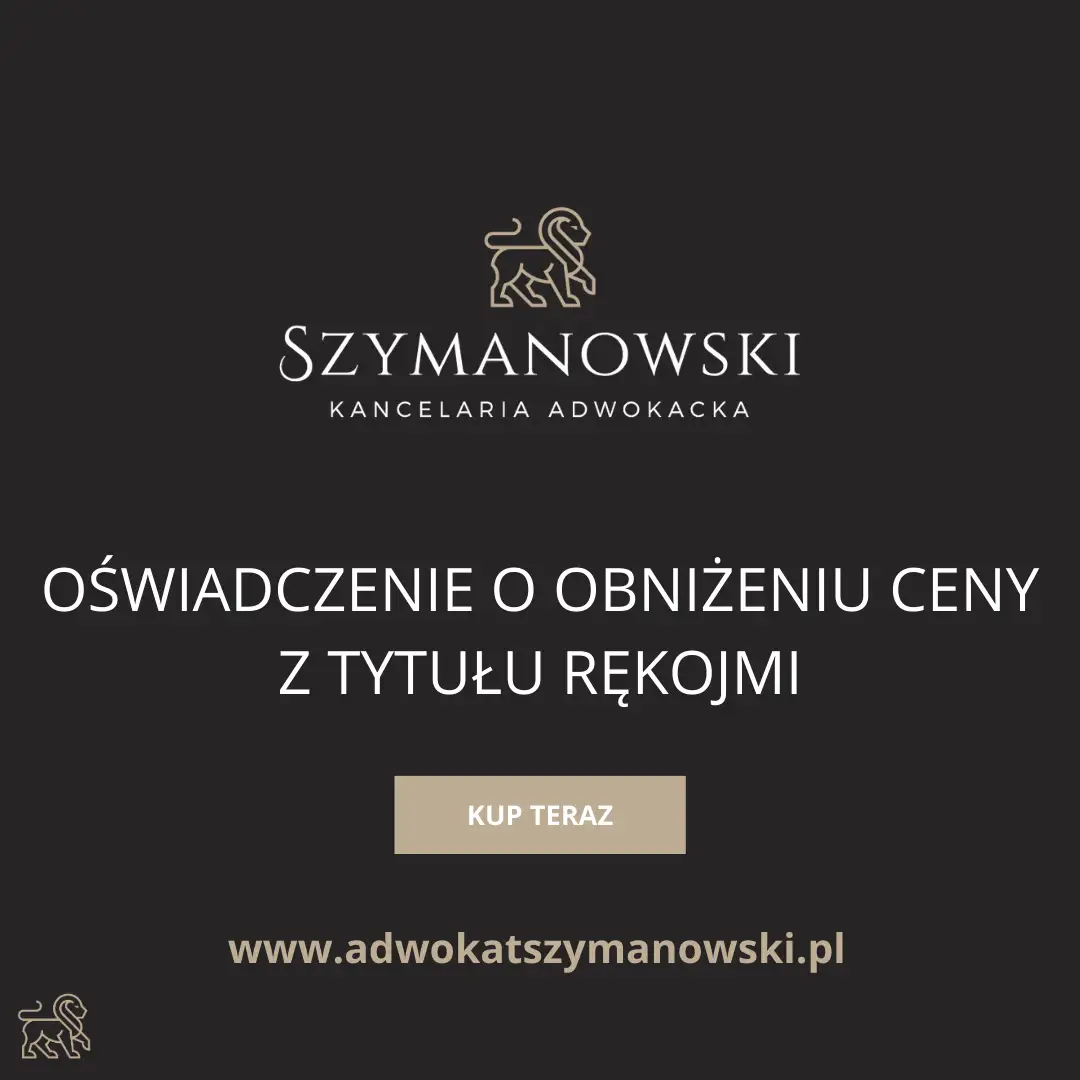 Infografika dobry Adwokat Gdańsk Paweł Szymanowski Sklep Internetowy. Oświadczenie o obniżeniu ceny rękojmi. Gotowy Wzór Pisma.